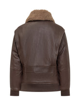 Giocasta Brown Leather Aviator Jacket - COLLEZIONE TEAM EC | $store$