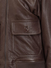 Giocasta Brown Leather Aviator Jacket - COLLEZIONE TEAM EC | $store$