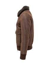 Dfour Giacca in Montone Scamosciato con Collo Shearling Marrone - Abbigliamento Uomo | $store$