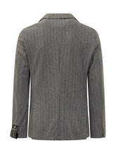 Giacca in Lana a Righe Grigie Boss - Abbigliamento Uomo | $store$