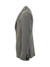 Giacca in Lana a Righe Grigie Boss - Abbigliamento Uomo | $store$