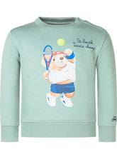 MC2 Saint Barth Kids Felpa Verde con Orsetto Tennis - Abbigliamento Bambini | $store$