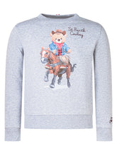 MC2 Saint Barth Kids Felpa Grigia con Orsetto Cowboy - Abbigliamento Bambini | $store$