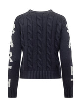 MC2 Saint Barth Blue Cable Knit Sweater with Logo - COLLEZIONE TEAM EC | $store$
