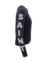 MC2 Saint Barth Blue Cable Knit Sweater with Logo - COLLEZIONE TEAM EC | $store$