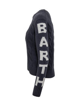 MC2 Saint Barth Blue Cable Knit Sweater with Logo - COLLEZIONE TEAM EC | $store$