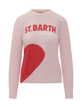 St. Barth Pink Sweater with Heart and In Love Logo - COLLEZIONE TEAM EC | $store$