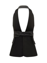 Marella Co-Design Black Halter Neck Vest with Belt - COLLEZIONE TEAM EC | $store$