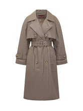 Marella First Class Taupe Leather Trench with Belt - COLLEZIONE TEAM EC | $store$