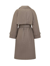 Marella First Class Taupe Leather Trench with Belt - COLLEZIONE TEAM EC | $store$