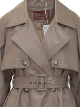 Marella First Class Taupe Leather Trench with Belt - COLLEZIONE TEAM EC | $store$