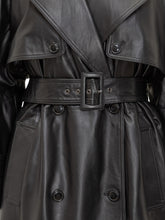 Double-Breasted Leather Coat - COLLEZIONE TEAM EC | $store$