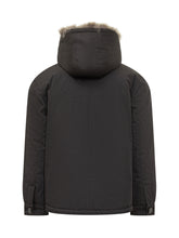 Yves Salomon Parka Nero con Cappuccio in Pelliccia - Abbigliamento Uomo | $store$