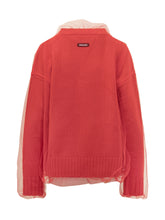 Msgm Knit Cardigan with Tulle Overlay - COLLEZIONE TEAM EC | $store$