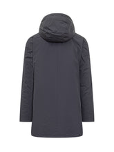 Add Long Black Hooded Parka - Add | $store$