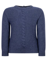 L Orso Bruno Blue Cable Knit Sweater - COLLEZIONE TEAM EC | $store$