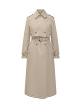 Add Long Double-Breasted Beige Trench Coat - Add | $store$