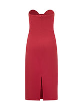Genny Red Strapless Dress with Jewel Embroidery - COLLEZIONE TEAM EC | $store$