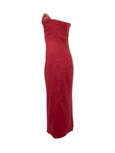 Genny Red Strapless Dress with Jewel Embroidery - COLLEZIONE TEAM EC | $store$